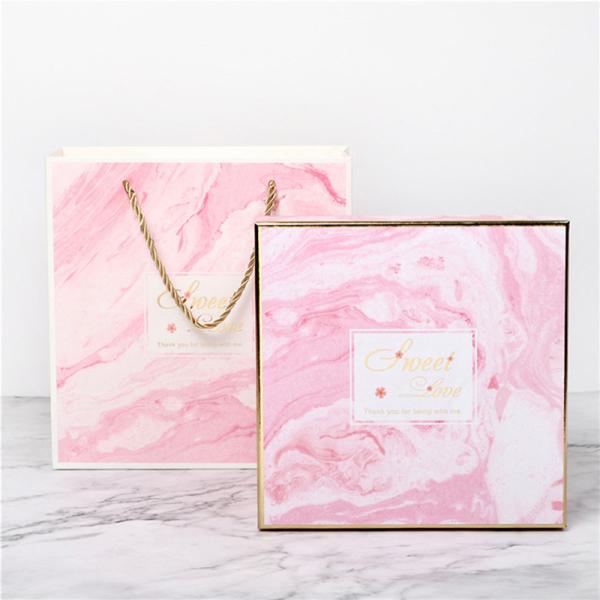 Luxury Birthday Gift Packaging Cardboard Cosmetic Packaging Box Marble Grain