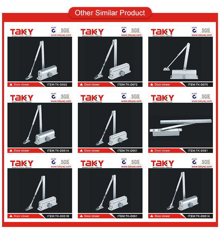 800G 1000G Black White ABS Multi-Function Punch-Free Door Closer with 44*44*1.6cm Size