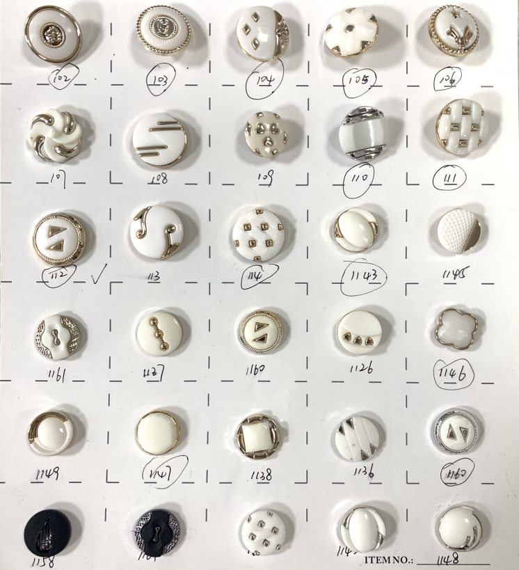 wholesale factory 18L 20L 24L 28L 34L big size plastic ABS coat button combine plastic button