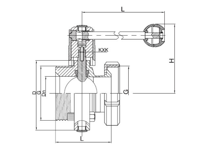 Dimension of Sanitary Threaded x Nut Butterfly Valve – 3A Series