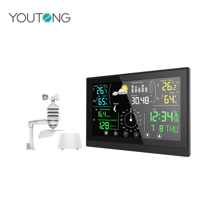 ABS Wireless Indoor And Outdoor Thermometer Digital Anemometer Weather Station