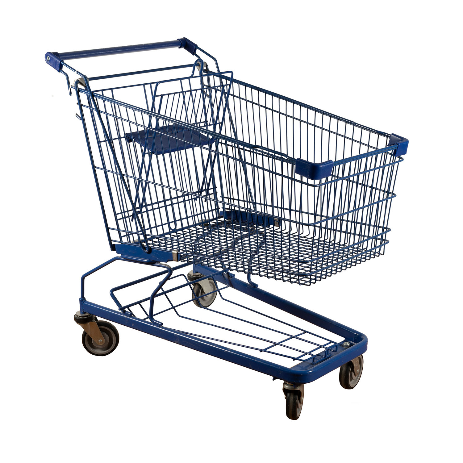 Q195 Steel 150L Supermarket Metal Trolley Cart With Foldable Children Seat