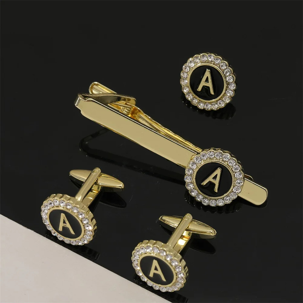 Custom Made Tie Clips A-Z 26 Letters Capital Initial Cufflinks And Tie Clips For Men