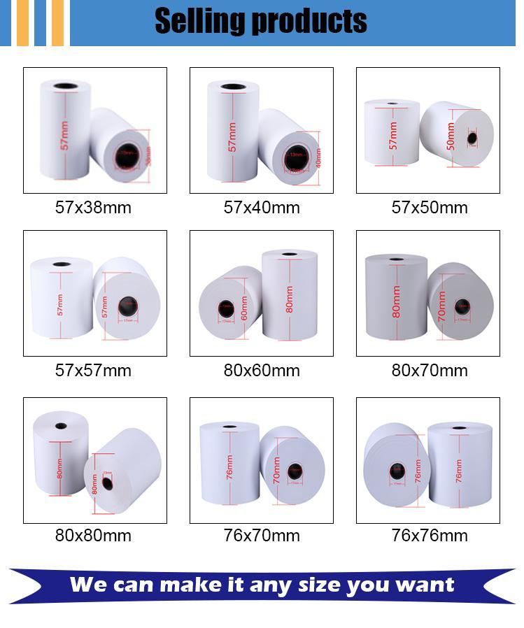 Supermarket White Thermal Paper Rolls with Printed Logo of Excellent Performance
