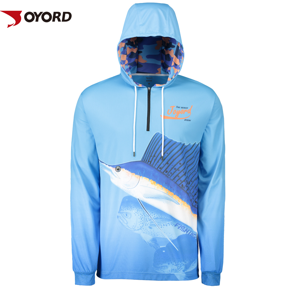 Long Sleeve Custom Fishing Jerseys Odor Resistant S-4XL Size Non Fading Color