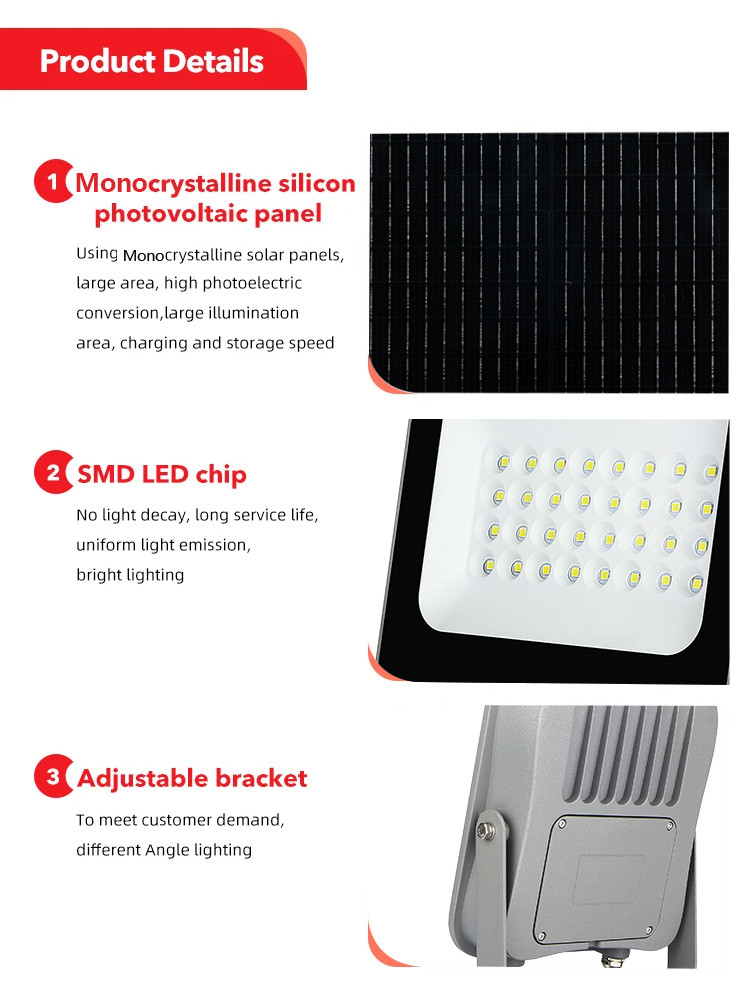 KCD 30w 50w 100w 200w 300w 600w Brightest Lens Slim Dusk To Dawn Outdoor IP65 Garden Solar Powered RGB LED Flood Light