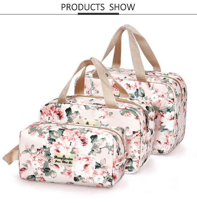 Personalised Printing Flower Design Beautiful Cosmetic Makeup Bag Set Fashion