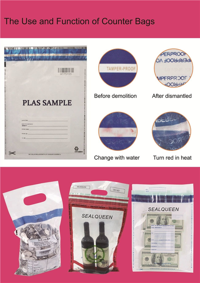 Tear Proof Tamper Evident Security Bags With Crafted Writing Area