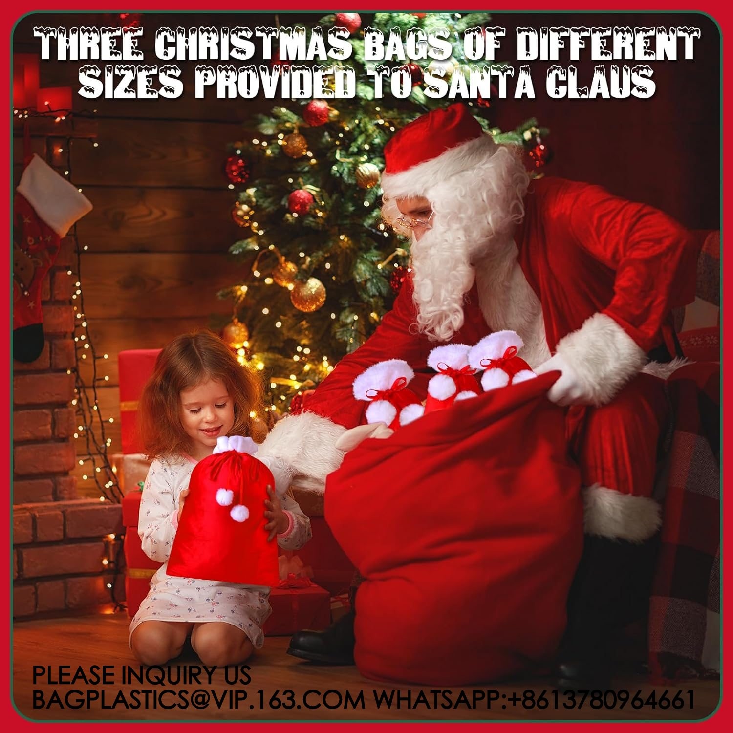 Santa Large Sacks Bulk Christmas Drawstring Gift Bags Reusable 20 X 28 In Polyester Santa Delivery Bags Large