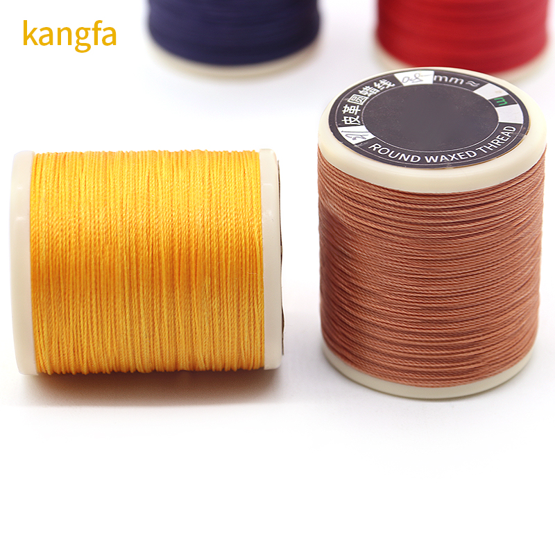 Cone material Plastic 80m Polyester bonded Round Waxed thread for Leather Sewing