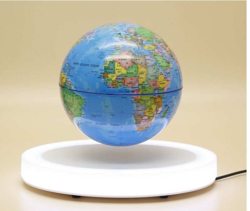 colorful led magnetic floating rotating globe ,levitation 6inch globe lamp gift toys