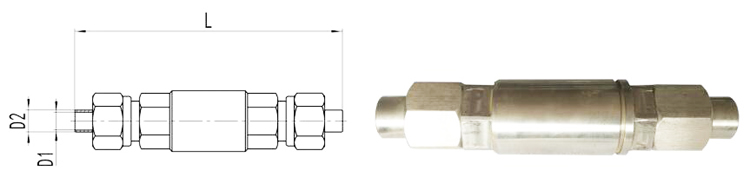 LO2 LN2 Cryogenic One Way Water Check Valve The Flange Connection CF8 Body