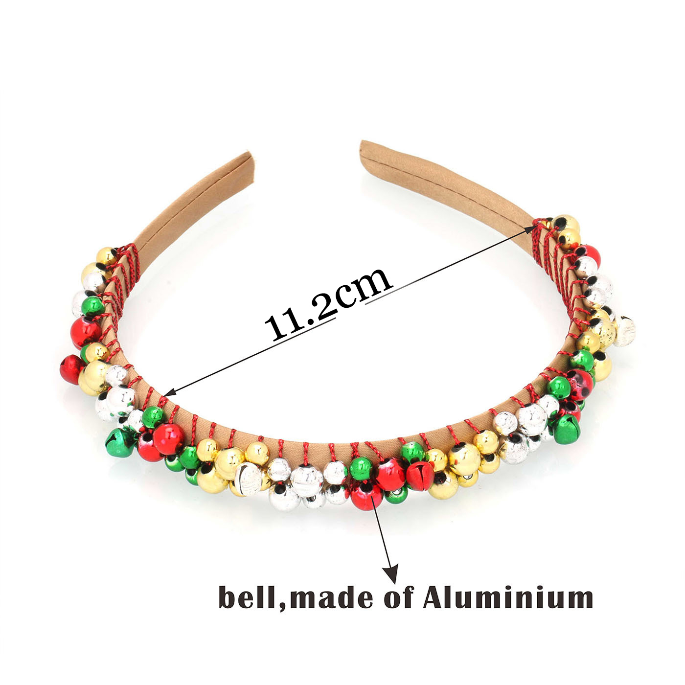 Costume Party Christmas Hair Accessories Aluminum Red Green Yellow Bell Hairbands Cosplay 12cm