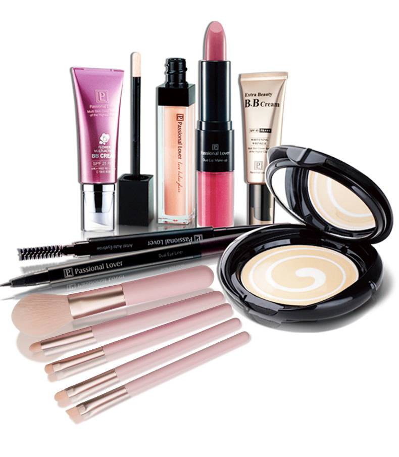Synthetic Hair 5pcs Portable Travel Cosmetic Brushes Full Face