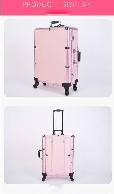 Aluminum Makeup Case With Mirror And Lights , Handle Fixed In The Top For Easy Carrying