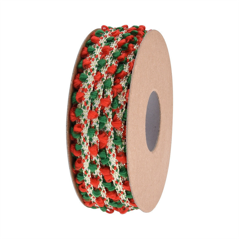 10mm*10m Merry Christmas Velvet Ear Edge For Gift Packing And Festival Decoration