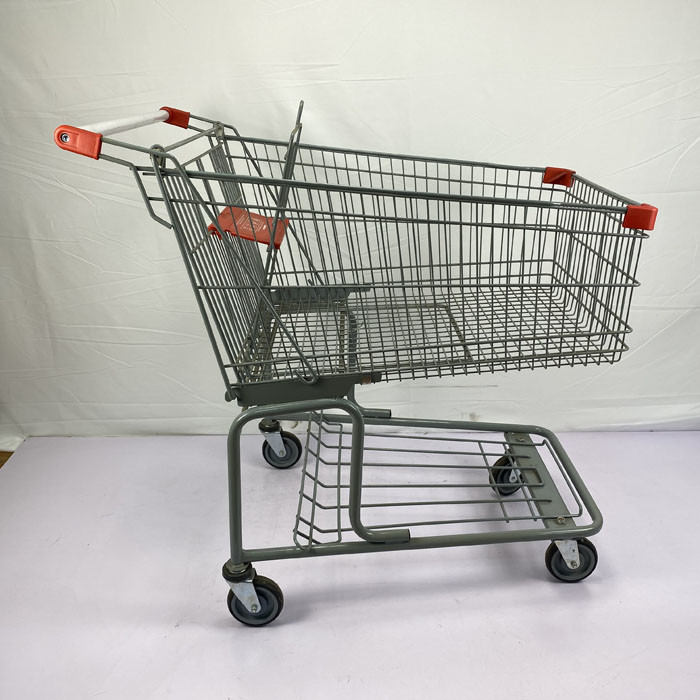 Customizable 175L Grocery Store Shopping Cart Supermarket Trolly With Foldable Child Seat