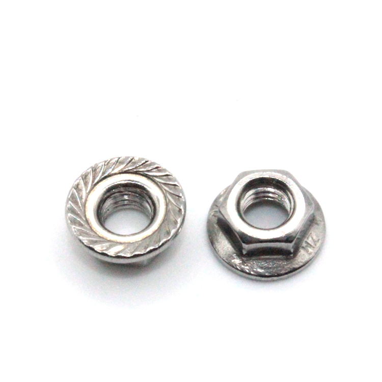 Galvanized Serrated Self Locking Hex Flange Nut DIN6923 6mm Threaded Nuts for Mining