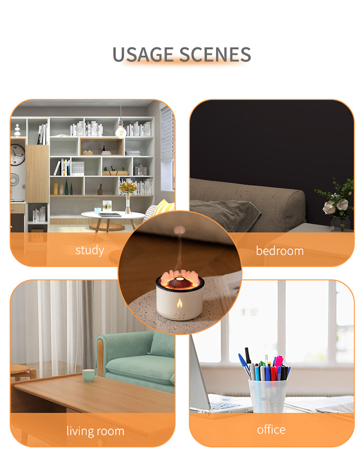 Newest Luxury Volcanic Flame Aroma Diffuser Oil Aroma 360 Diffuser Ultrasonic Scent Machine 3d Fire Flame Aroma Diffuser