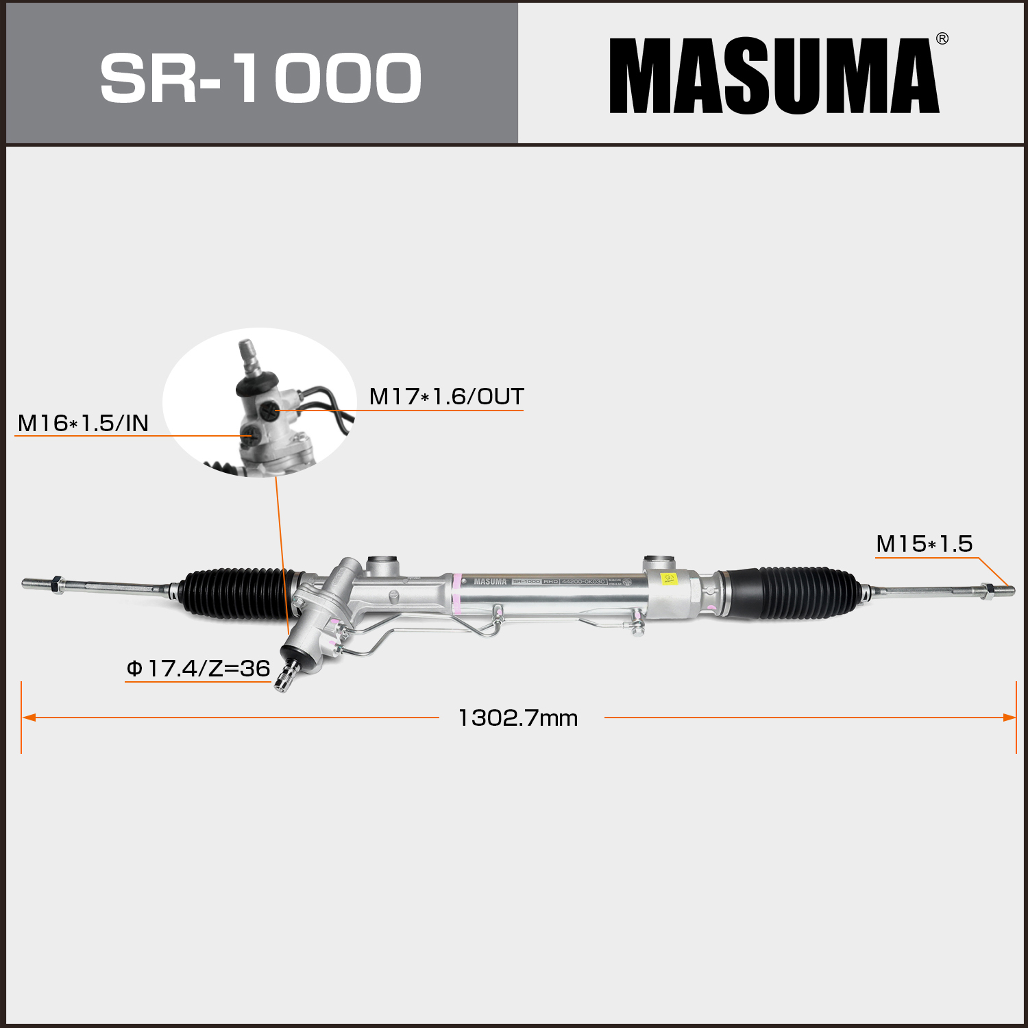 1302.7mm Car Model For HILUX Pickup Hydraulic RHD Auto Steering Gear Power Steering Rack