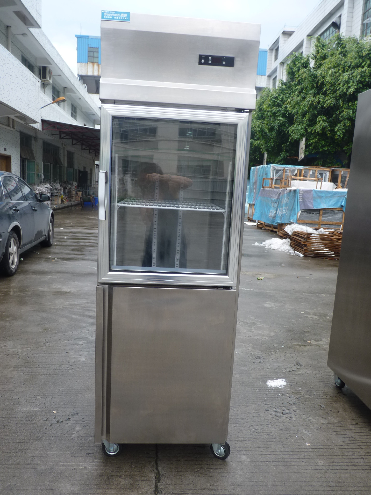 Commercial Upright Freezer With 1 Door / Kitchen Refrigerator Freezer