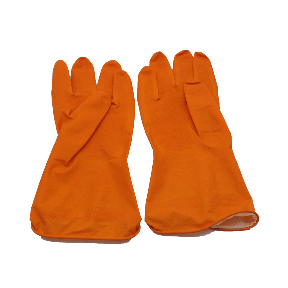 Durable Dip Flocklined Rubber Gloves Latex Gloves For Household Kitchen Use