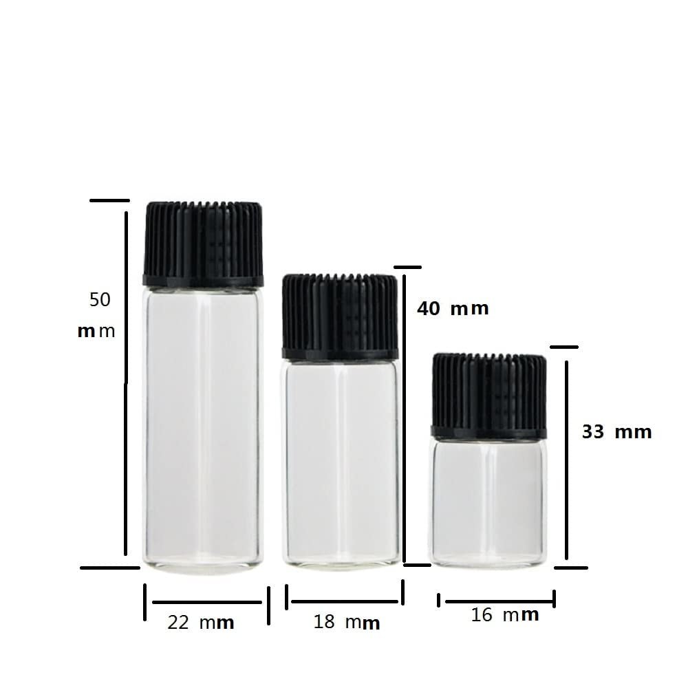 Glass Vials With Screw Caps, Small Liquid Sample Vial, Leak-Proof Vial (10ML, Clear)
