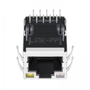 Buy cheap LPJK7036-1A98NL 1000 Base-T Tab Up Orange&Green/Yellow Led Single Port Industrial RJ45 Connector product