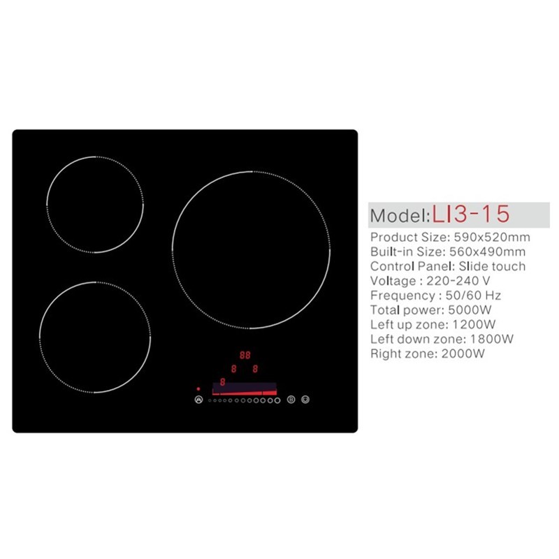Vitro Ceramic Surface 240V 3 Burner Glass Top Stove