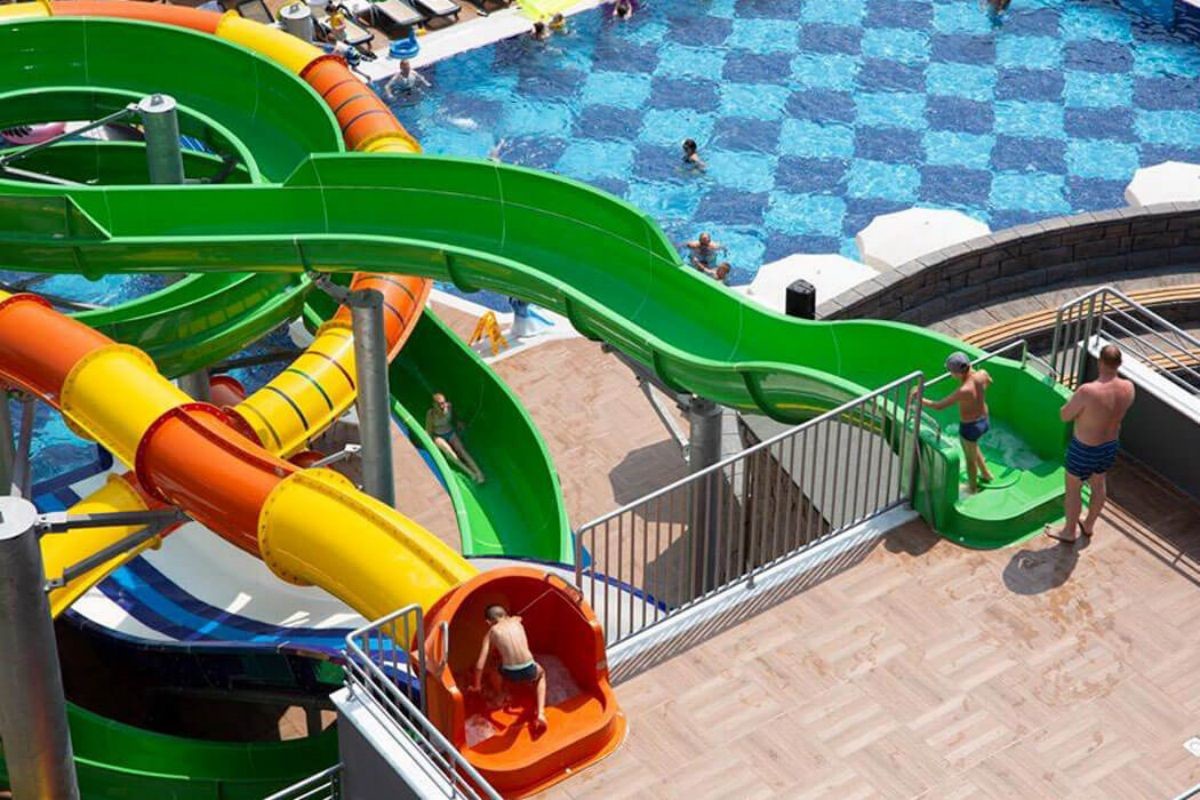 Kids Aqua Water Park Design Rides Tube Fiberglass Slide For Outdoor Games