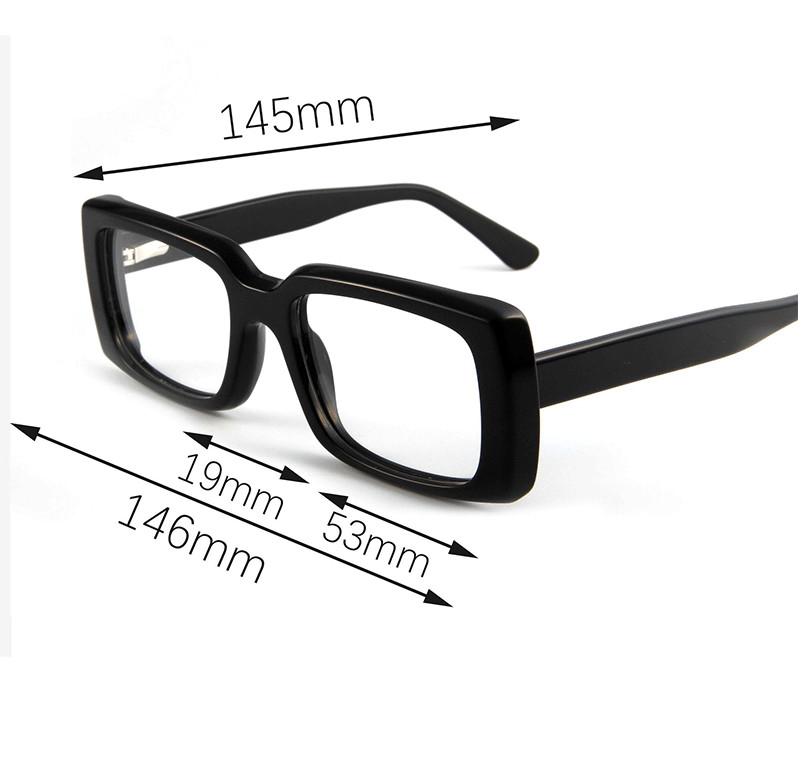 Square Small Acetate Fiber Frame Glasses Men Women Optical Resin Ac Lens