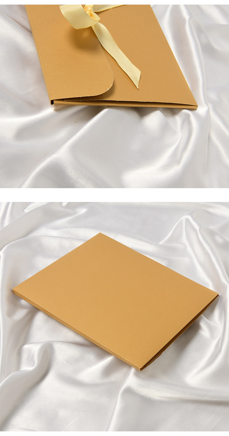 Paperboard Envelope Custom Paper Pouch With Ribbon Closure
