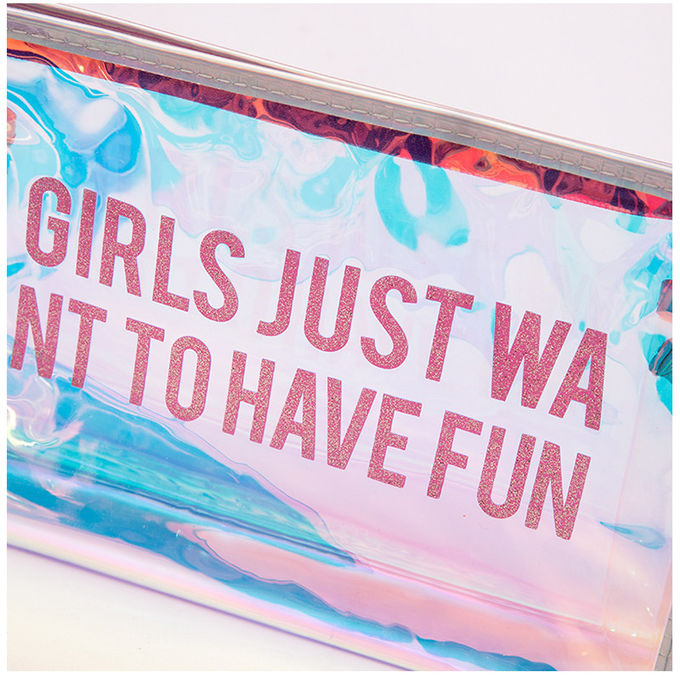 Personalized Holographic Travel Zipper PVC Cosmetic Bag