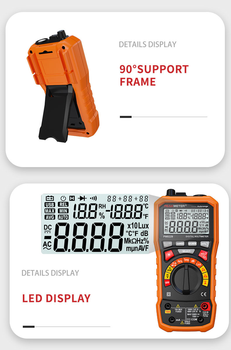 Digital Multimeter, Instrument AC/DC DCA ACV ACC Capacitance Resistance