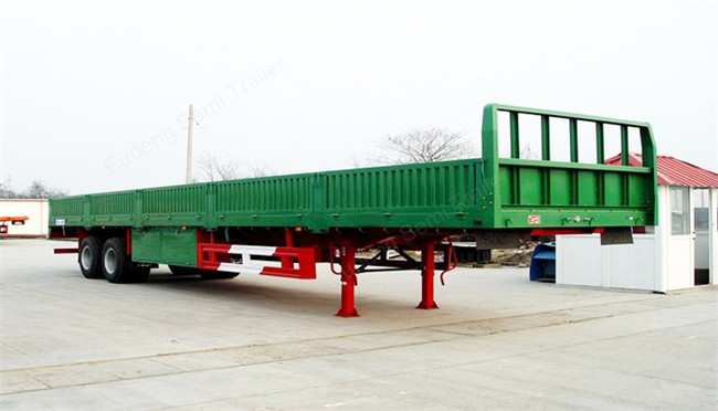 Side Wall Semi Trailer , 3 Axles 60Tons Cargo Truck Semi Trailer