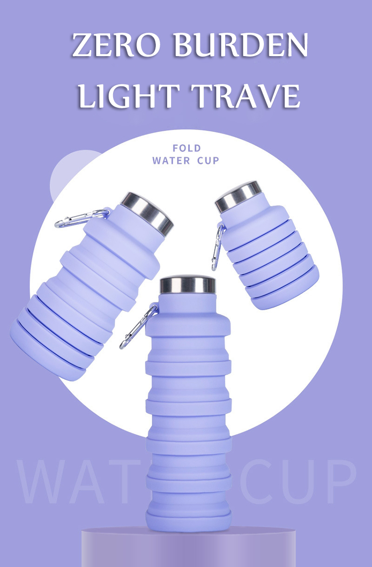 High Quality Eco-friendly Sports 335ml Silicone Collapsible Water Bottle