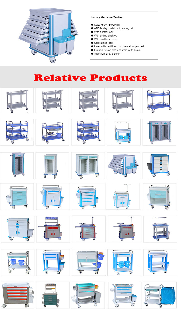 medical ABS hospital medicine trolley