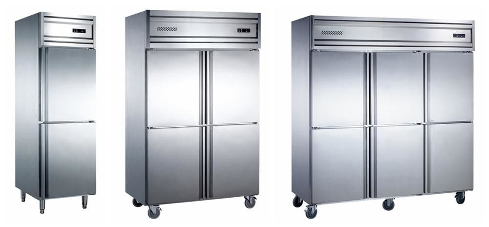 Low Power Consumption Commercial Refrigerator Freezer Highly Firm Adjustable Shelves