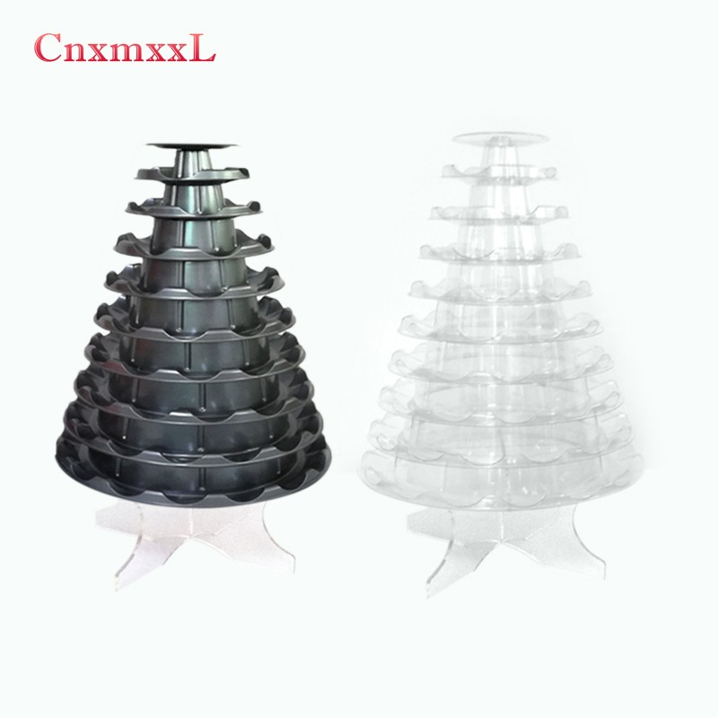 OEM Clamshell 4 Tier Macaron Tower Display Stand For Cake Decoration