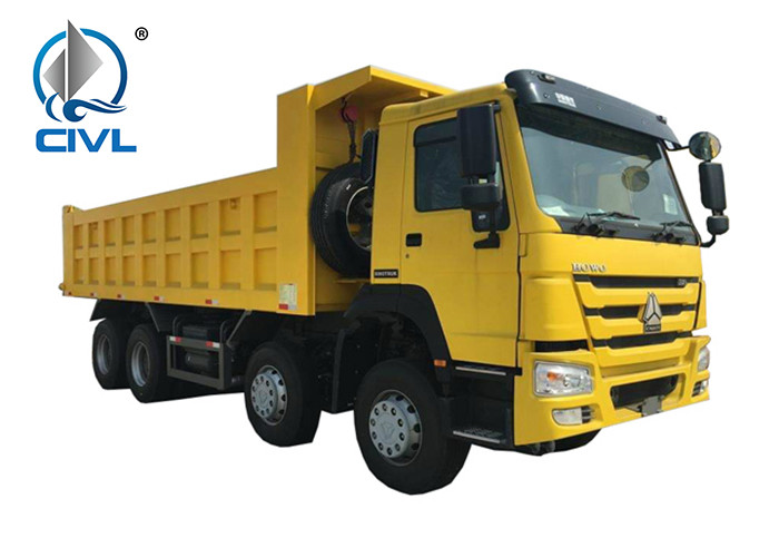 8 X 4 Heavy Duty Dump Truck 420 HP Engine 80 T Loading Capacity Tipper truck read color