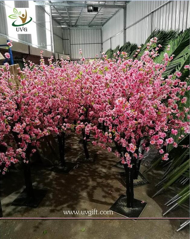 UVG china wedding supplies party decoration pink artificial peach blossom trees for sale CHR152