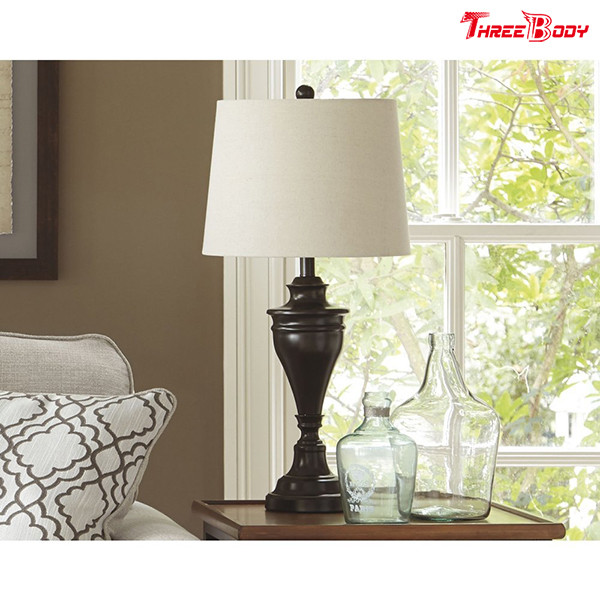 Bronze Finish Modern Table Lamps , Nightstand Contemporary Side Table Lamps