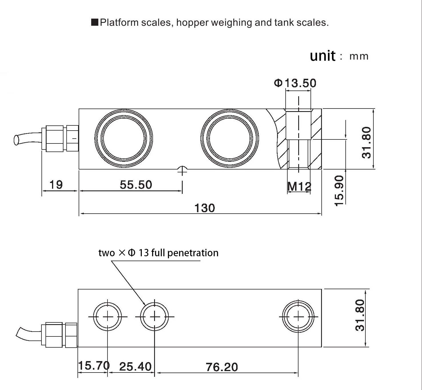 Alloy Steel / Stainless Steel 500kg 1000kg 2000kg 3000kg Platform Scale Shear Beam Load Cell