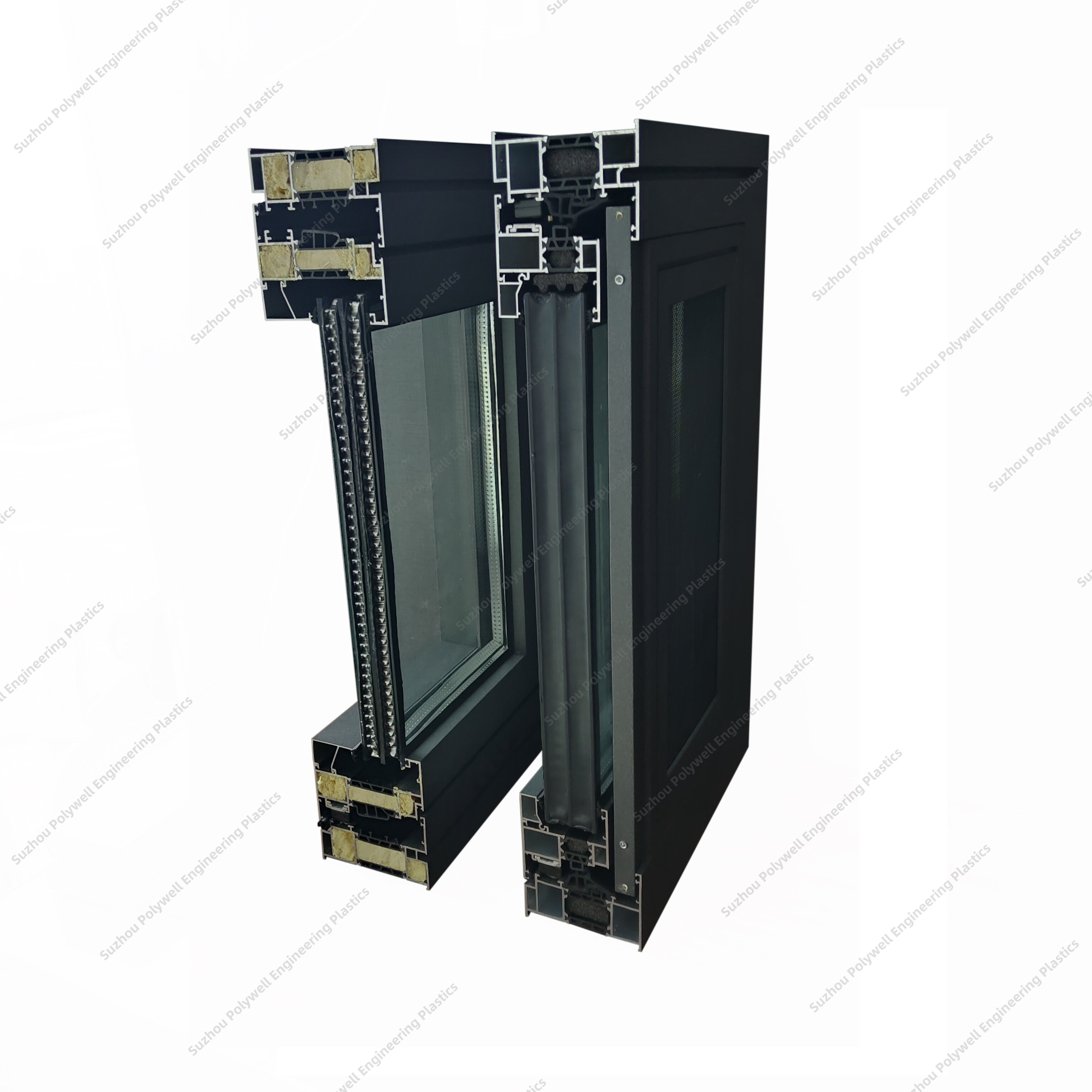 Aluminum Guide Rail Broken Bridge Structure Glass Window Frame High Temperature Resistant Profile