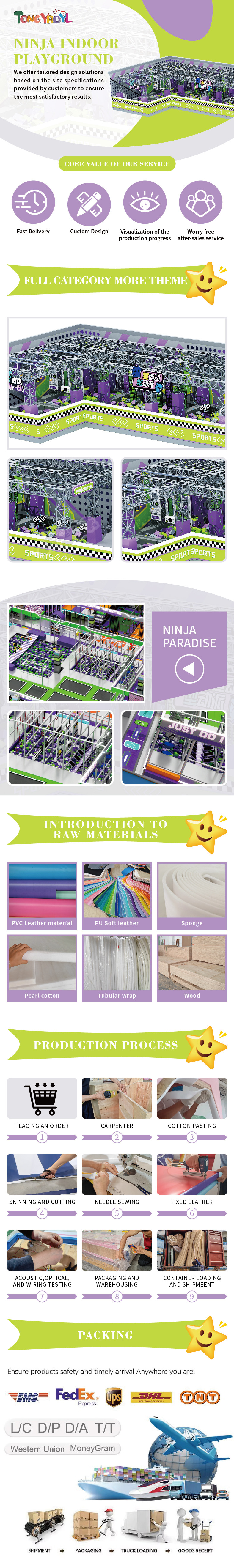 Customized Ninja Indoor Playground 100 - 500kg Capacity Ninja Warrior Indoor Playground