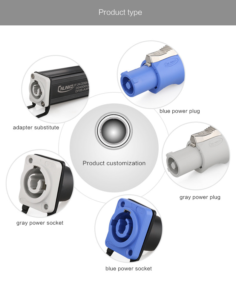 3Wires PBT Plug Cable, 3 Pin Blue Plastic Shell Electrical Cable Input Output Connectors for LED Display Screen
