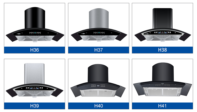 Smart Stainless Steel Glass Range Hood with App Control Low Noise Kitchen Chimney Hood