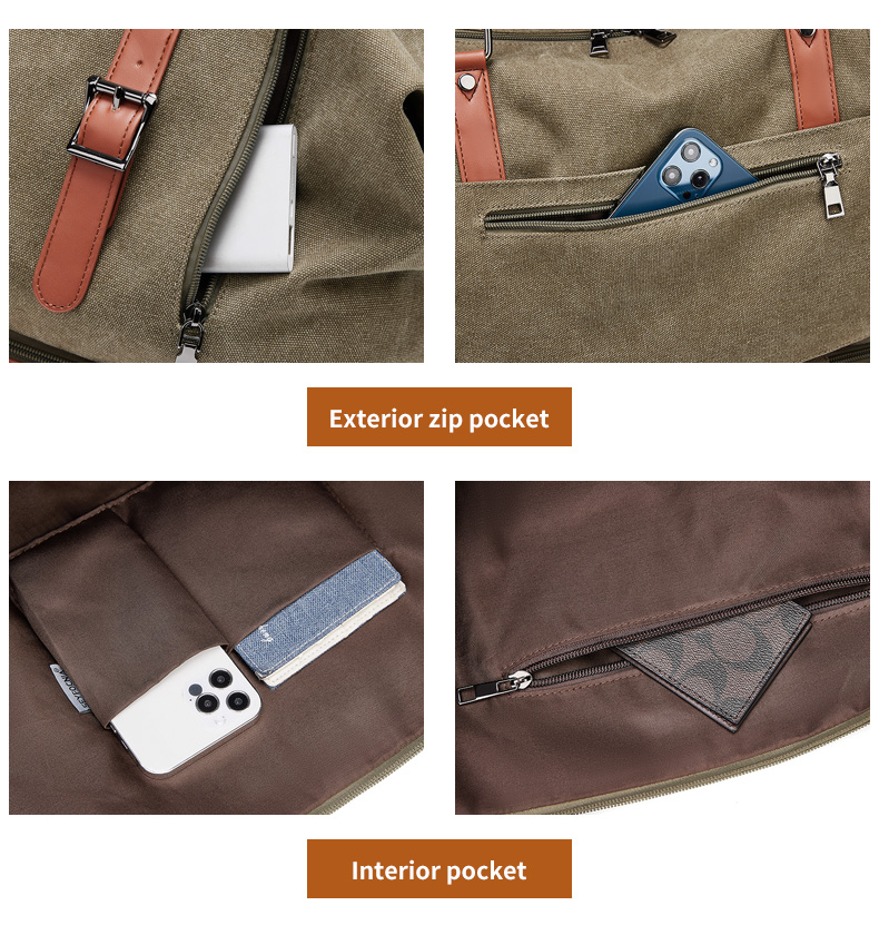 Water Retardant Vintage Extra Large Canvas Duffle Bag OEM/ODM