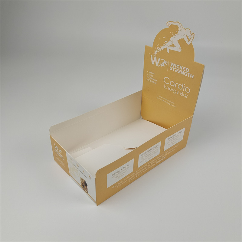 Glossy/Matte Surface Finish Paperboard Display Packaging Boxes For Chocolate Snack Bars