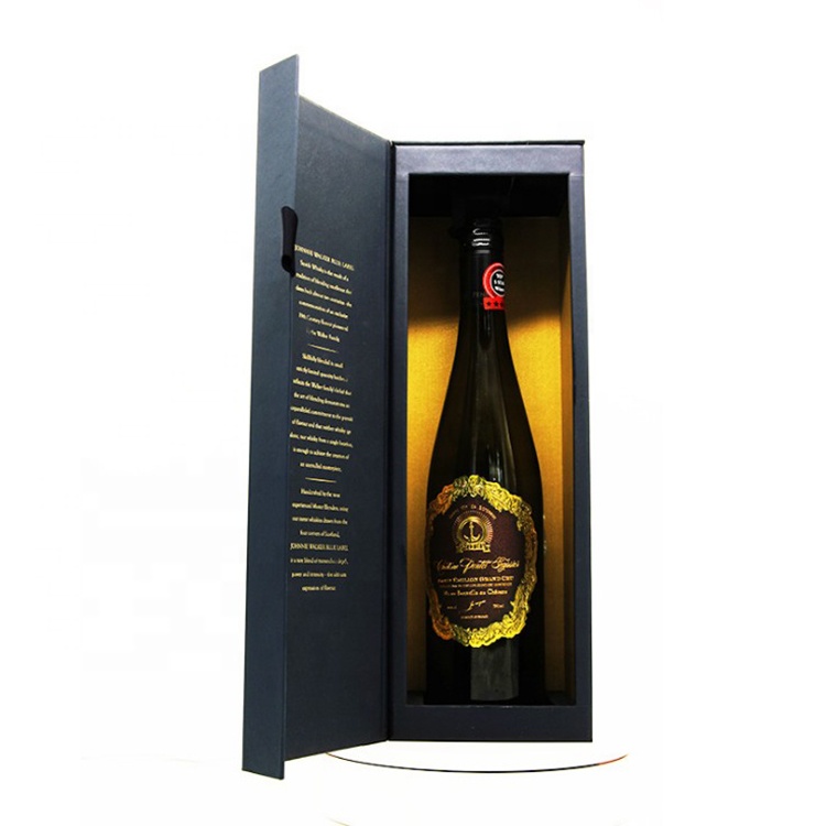 Fancy Single Bottle Cardboard Wine Box / Paper Noble Personalised Wine Gift Box